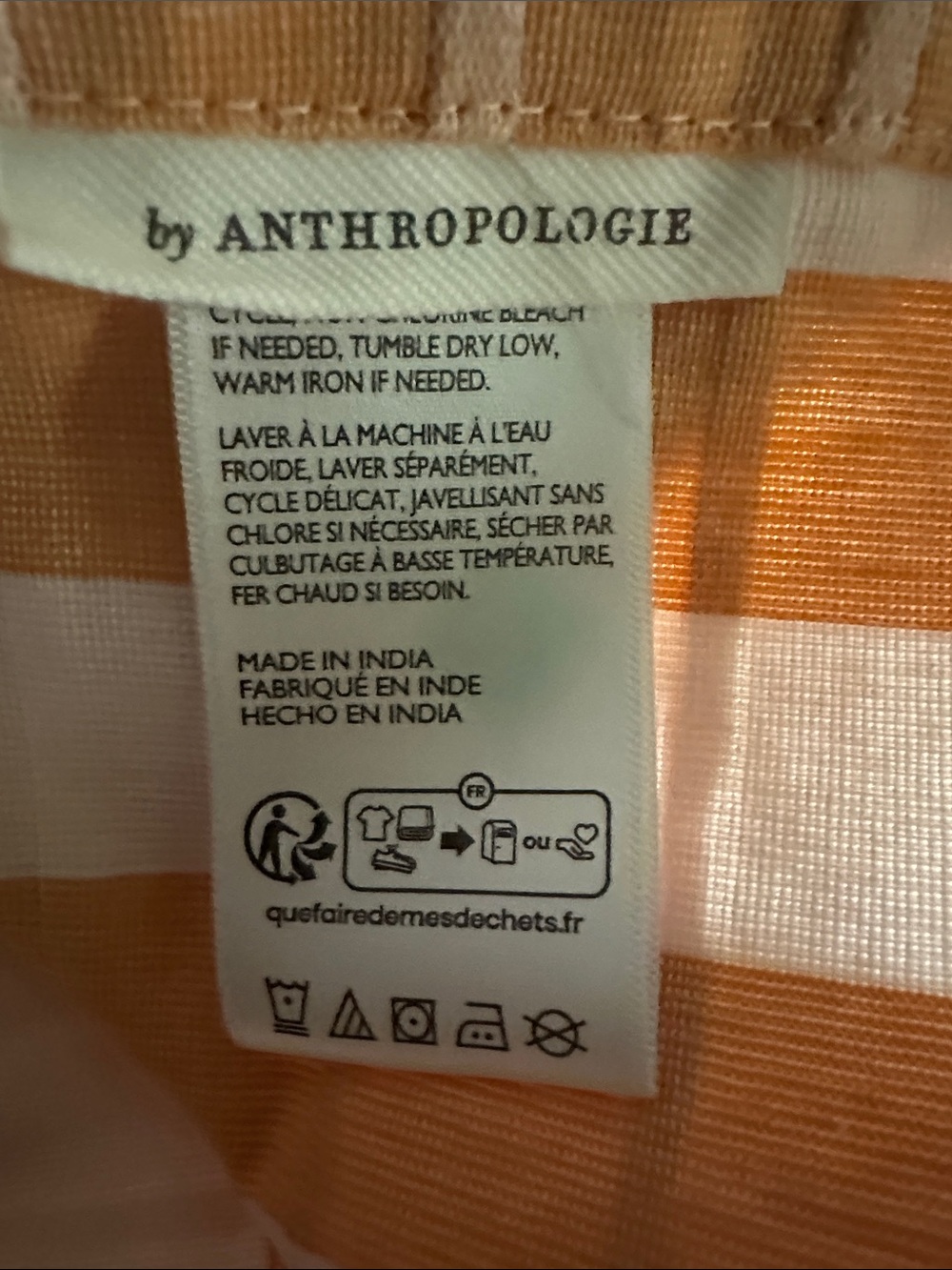 Anthropologie Cotton Woven Striped Cafe Curtains 1 Pair -= 2 Panels 36”x25” - Picture 3 of 5